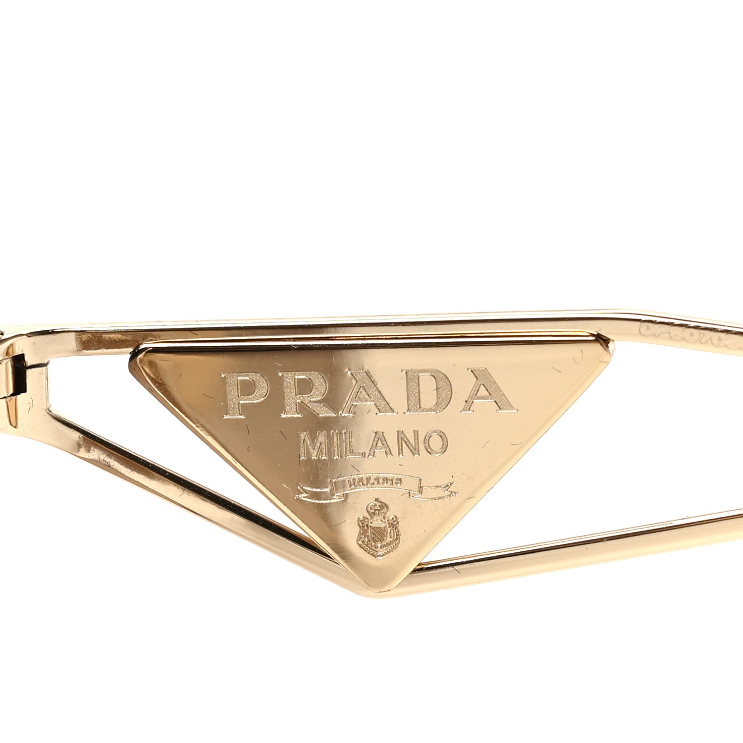 Prada Metal Symbole Triangle Logo Sunglasses SPR57Y Anthracite Gray Cammeo Beige 5 of 6