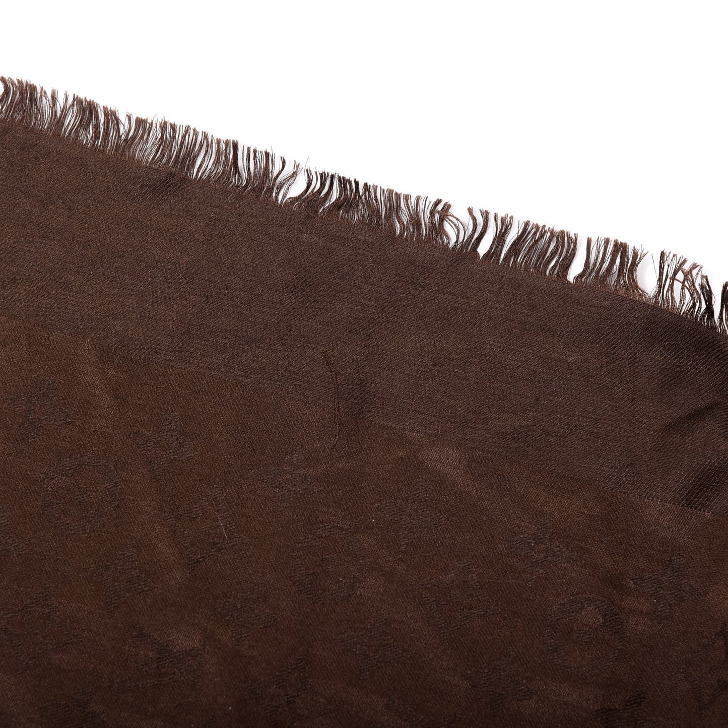 Silk Wool Monogram Denim Shawl Chocolate