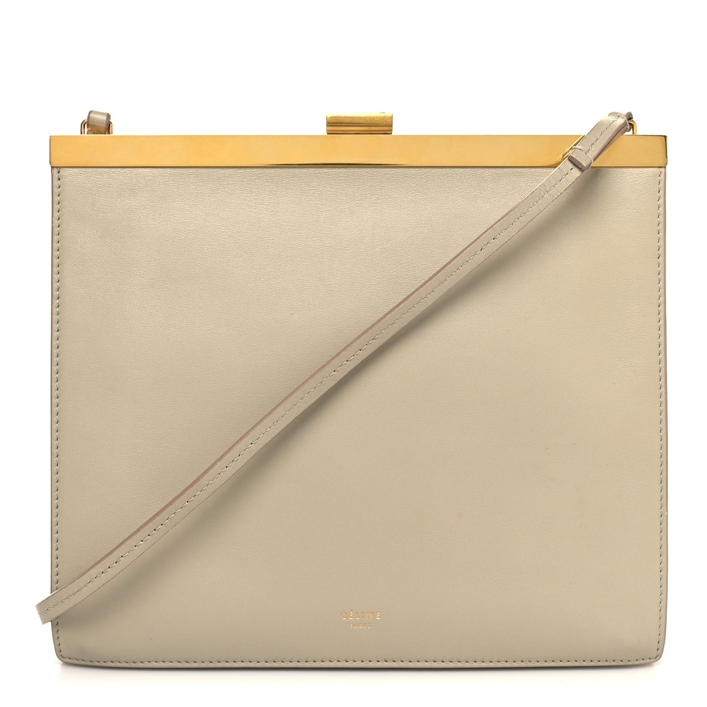Smooth Calfskin Mini Clasp Bag Beige