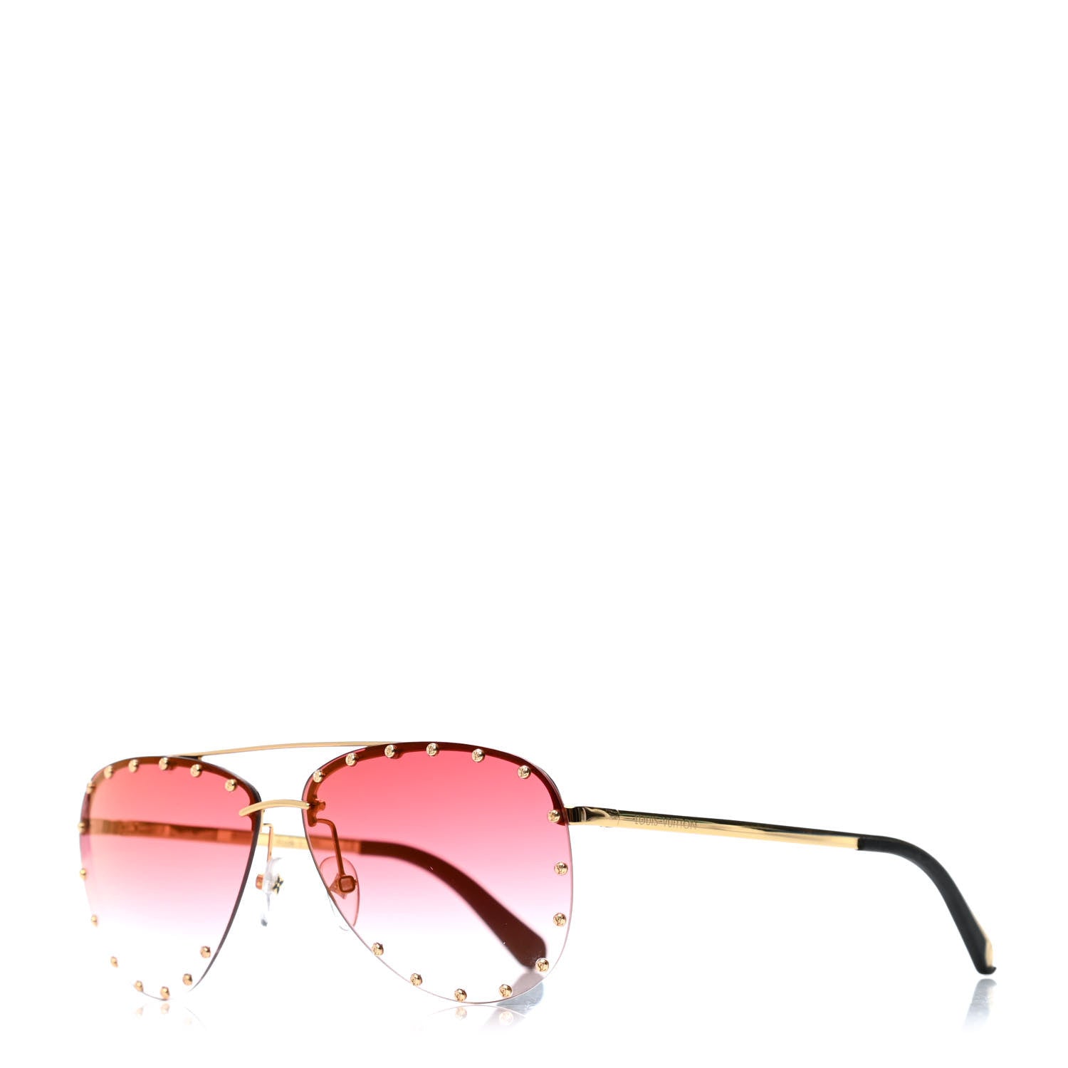 Louis Vuitton Metal The Party Aviator Sunglasses Z2348U Pink 1 of 4