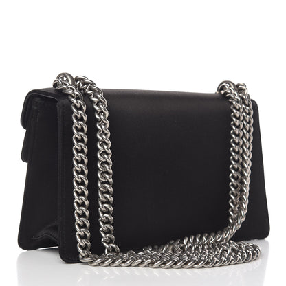 Gucci Satin Silk Crystal Small Dionysus Shoulder Bag Black Black Diamond 3 of 12