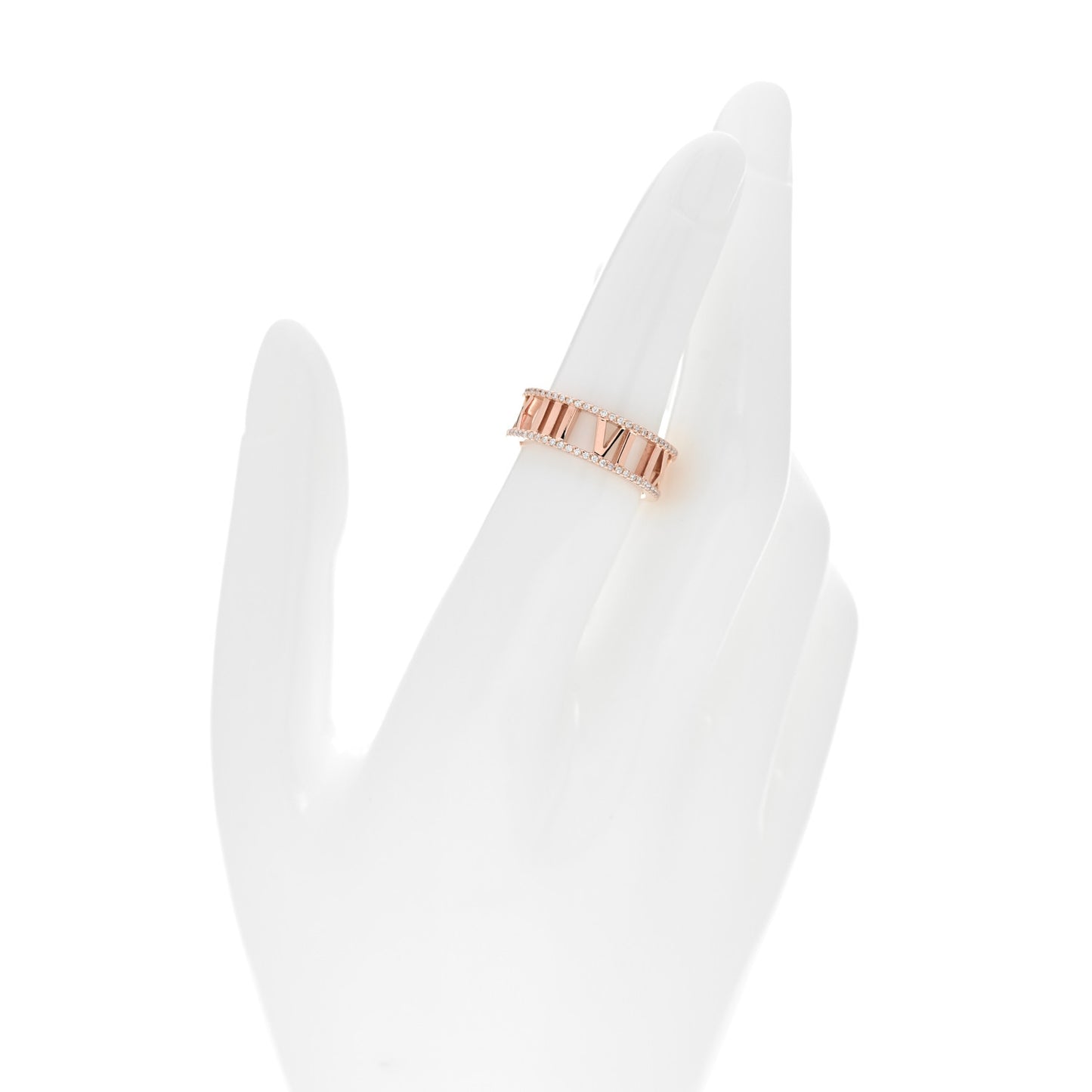 18K Rose Gold Diamond Atlas Open Pave Ring 50 5.5