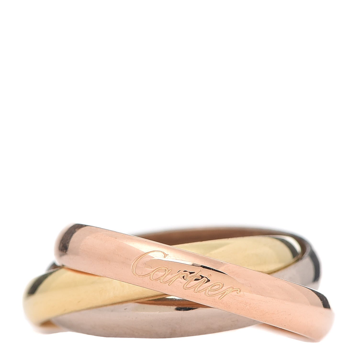 Cartier 18K Pink Yellow White Gold Classic Trinity Ring 56 7.5 1 of 6
