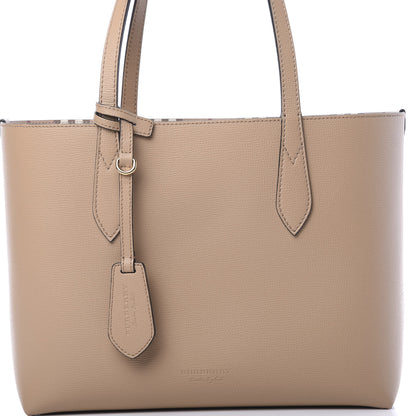 Burberry Haymarket Check Small Reversible Tote Mid Camel 10 of 15