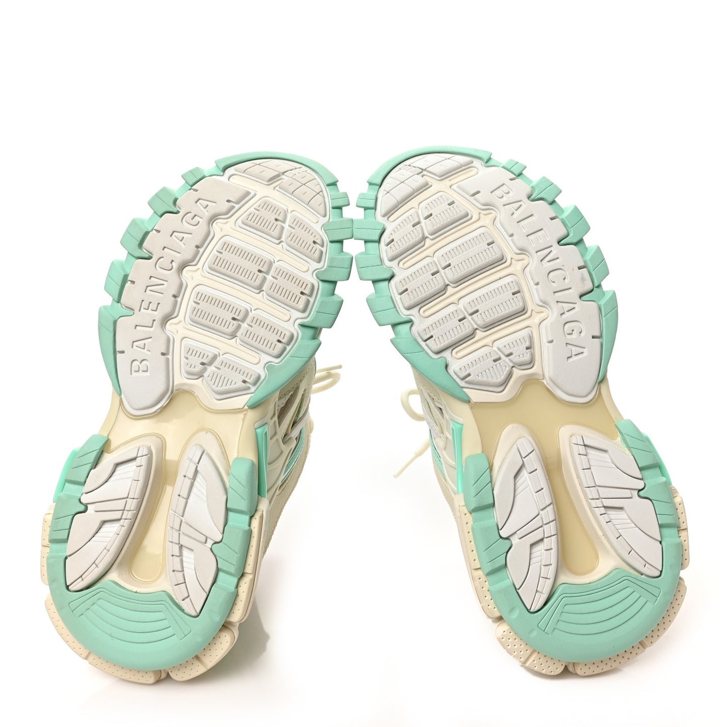 Rubber Mesh Tri-Color Womens Track.2 Open Sneakers 38 Mint Light Beige Grey