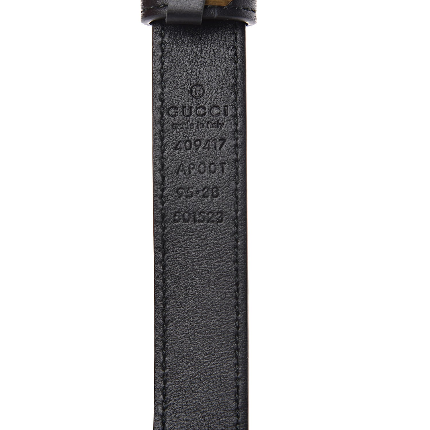 Gucci Calfskin Double G 20mm Belt 95 38 Black 5 of 5