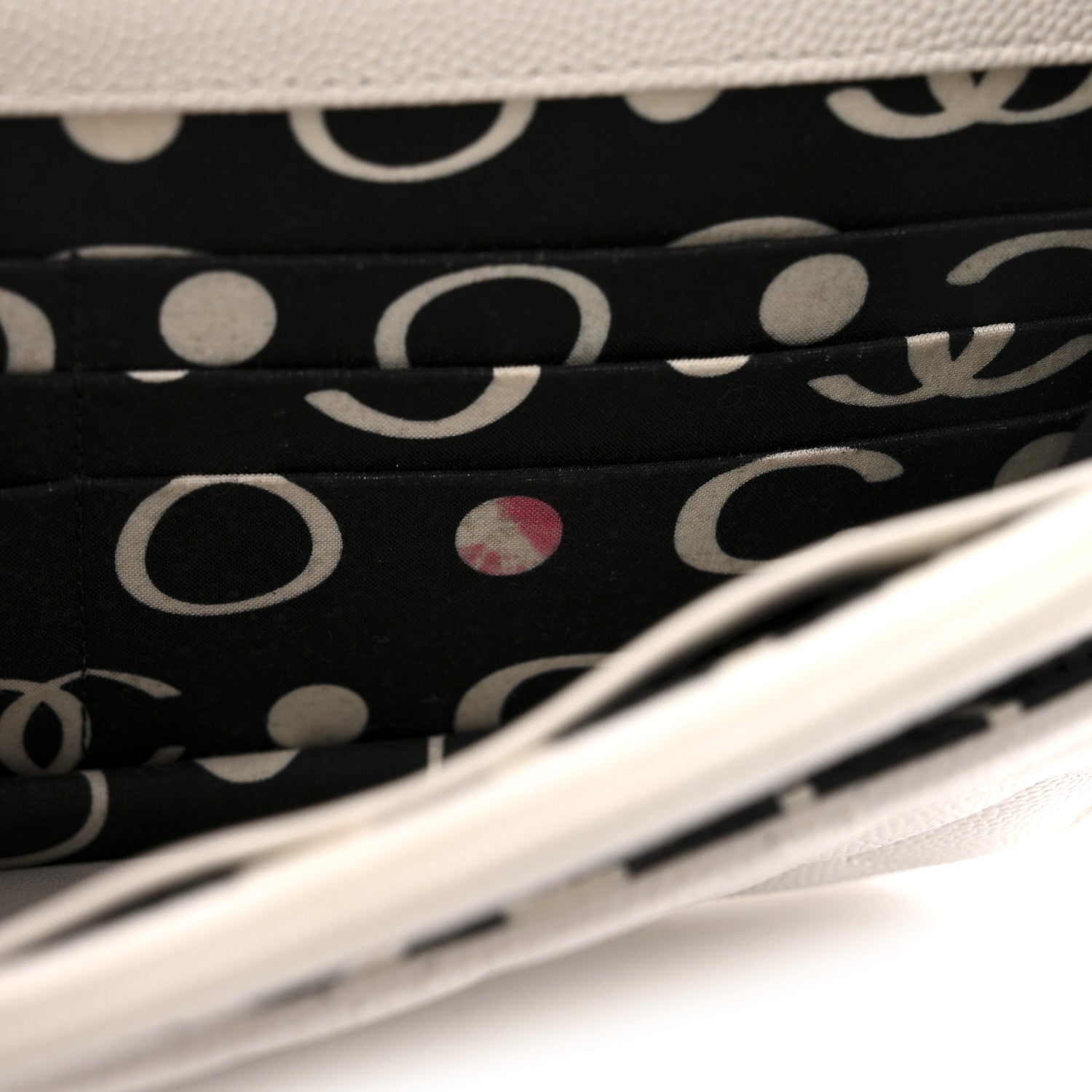 Chanel Caviar Quilted CC Logo Wallet on Chain WOC White 14 of 15