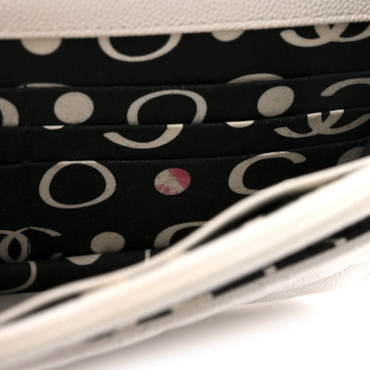 Chanel Caviar Quilted CC Logo Wallet on Chain WOC White 14 of 15
