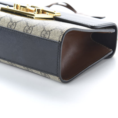 Gucci GG Supreme Monogram Calfskin Small Padlock Shoulder Bag Beige Black Cuir 7 of 11