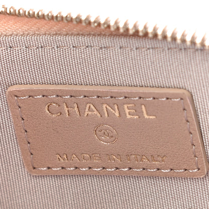 Chanel Calfskin Camellia Embossed Zip Coin Purse Beige 6 of 10