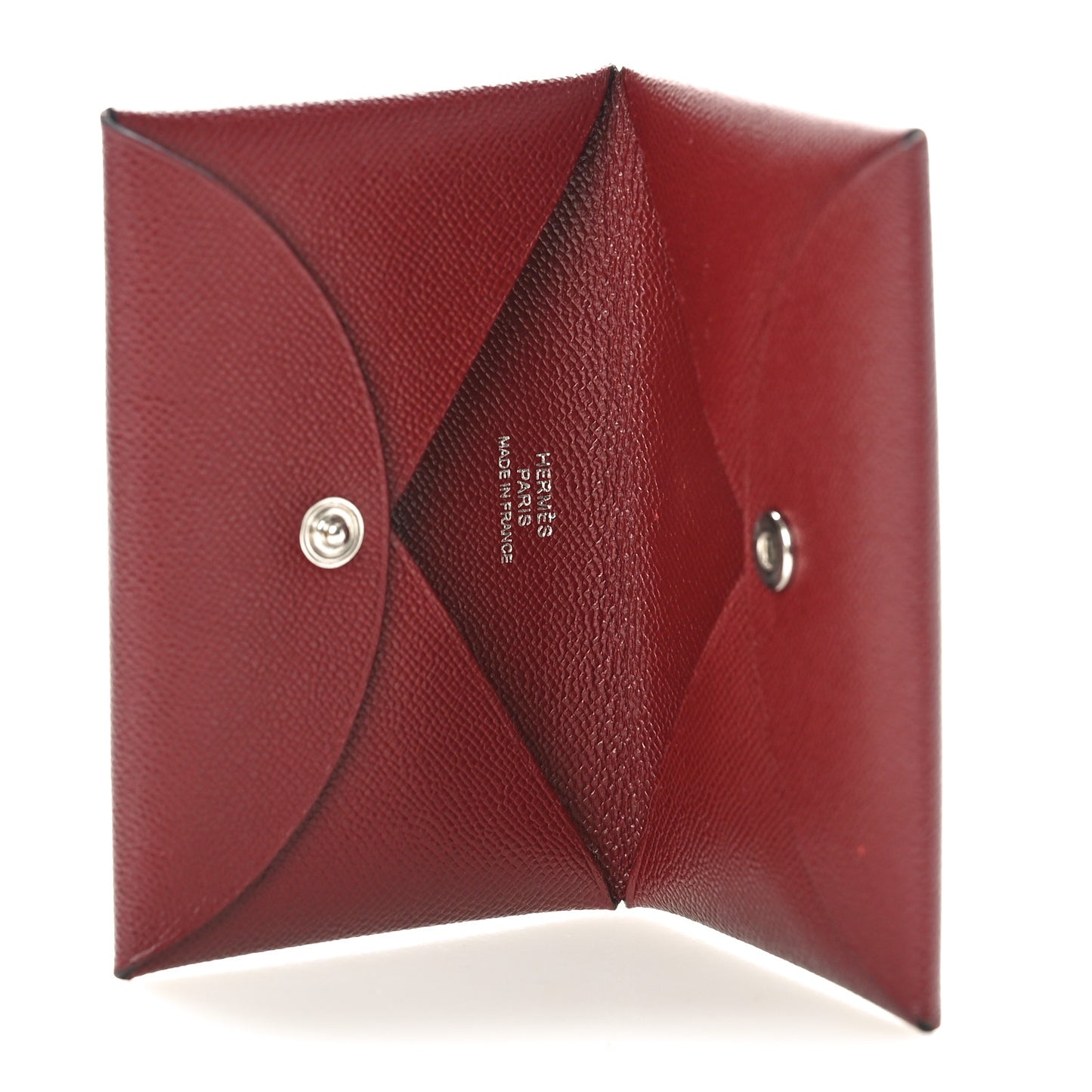 Madame Calfskin Calvi Card Case Rouge H