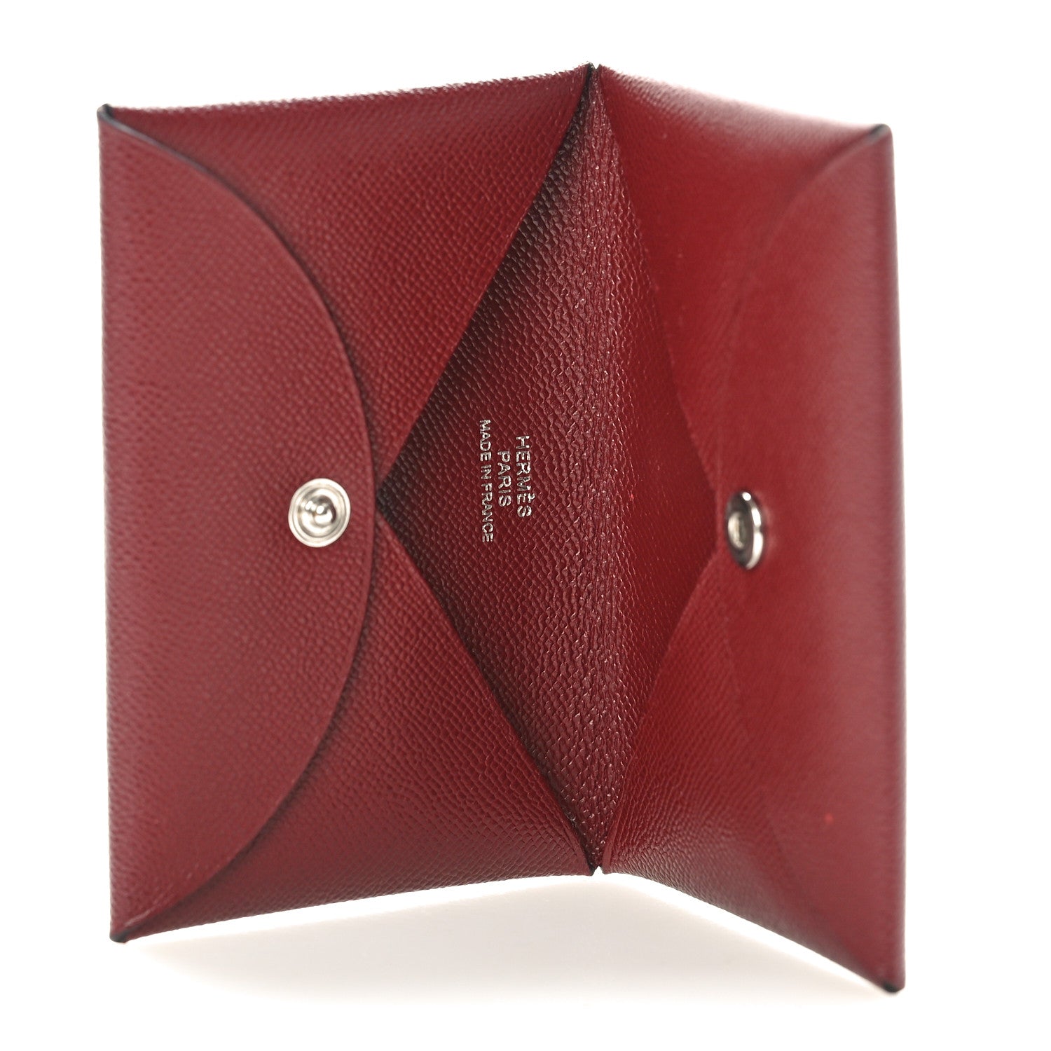 Hermes Madame Calfskin Calvi Card Case Rouge H 5 of 7