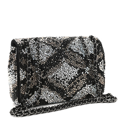 Chanel Suede Crystal Mini Rectangular Flap Grey Black Multicolor 3 of 11