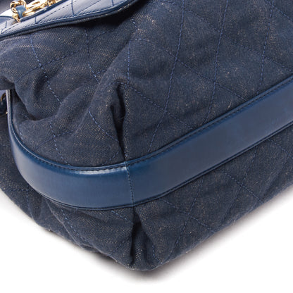 Chanel Denim Calfskin Quilted Tote Blue 5 of 8