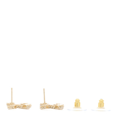 Chanel Crystal Timeless CC Earrings Light Gold 3 of 5