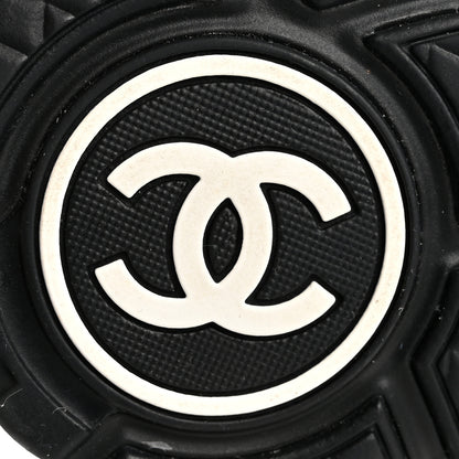 Chanel Mesh Suede Grained Calfskin Womens CC Sneakers 38 Black White 8 of 12