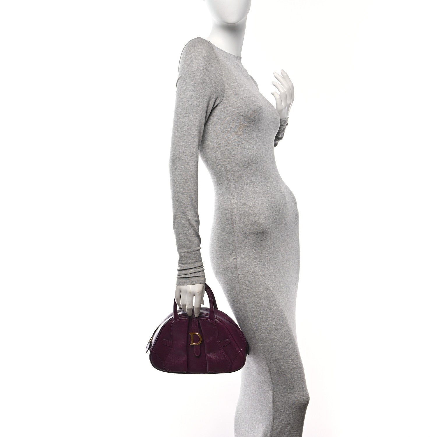 Christian Dior Calfskin Mini Saddle Bowler Purple 2 of 13