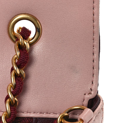 Chanel Lambskin Quilted Mini Two Tone Day Flap Pink Burgundy 11 of 13