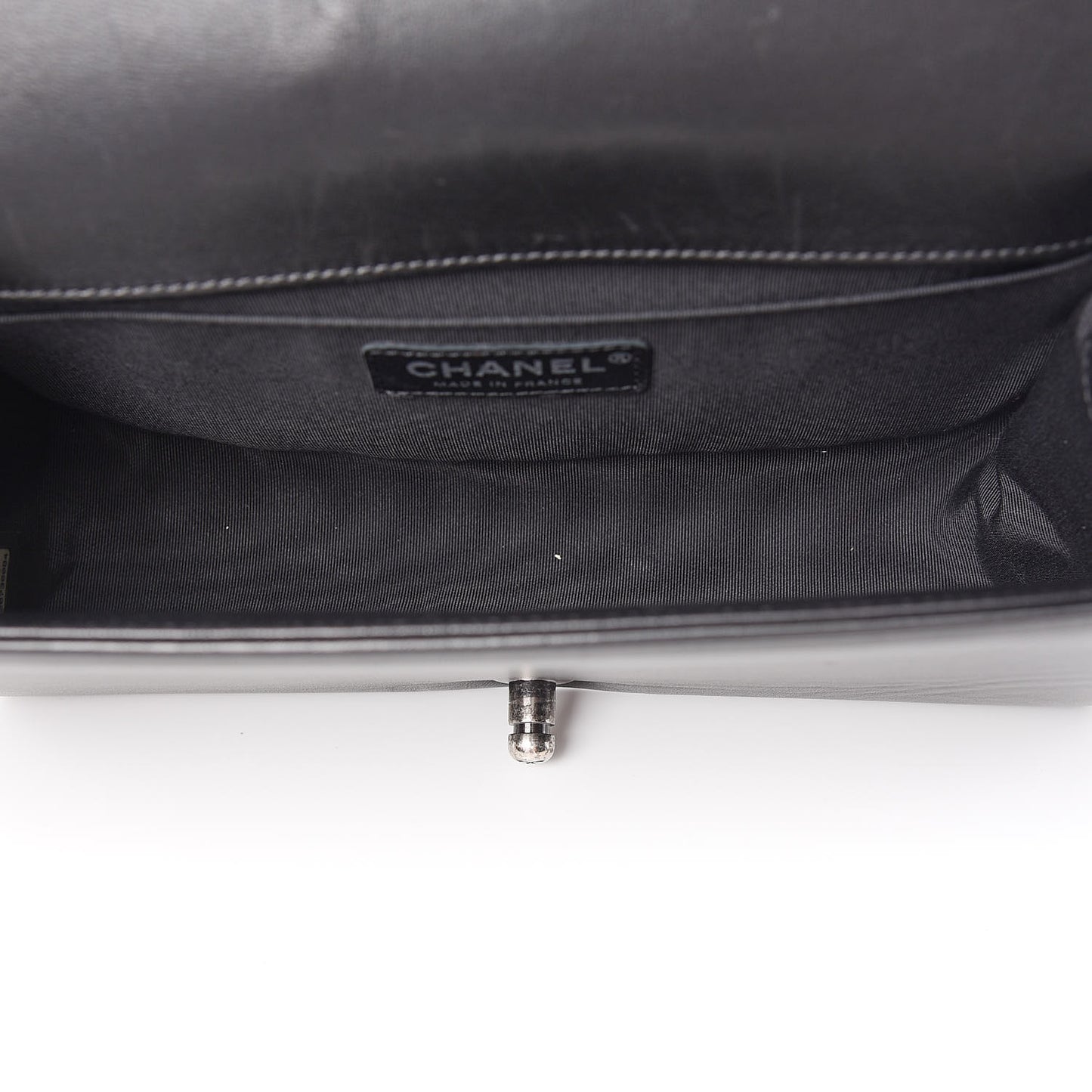 Lambskin Quilted Medium Boy Flap Black