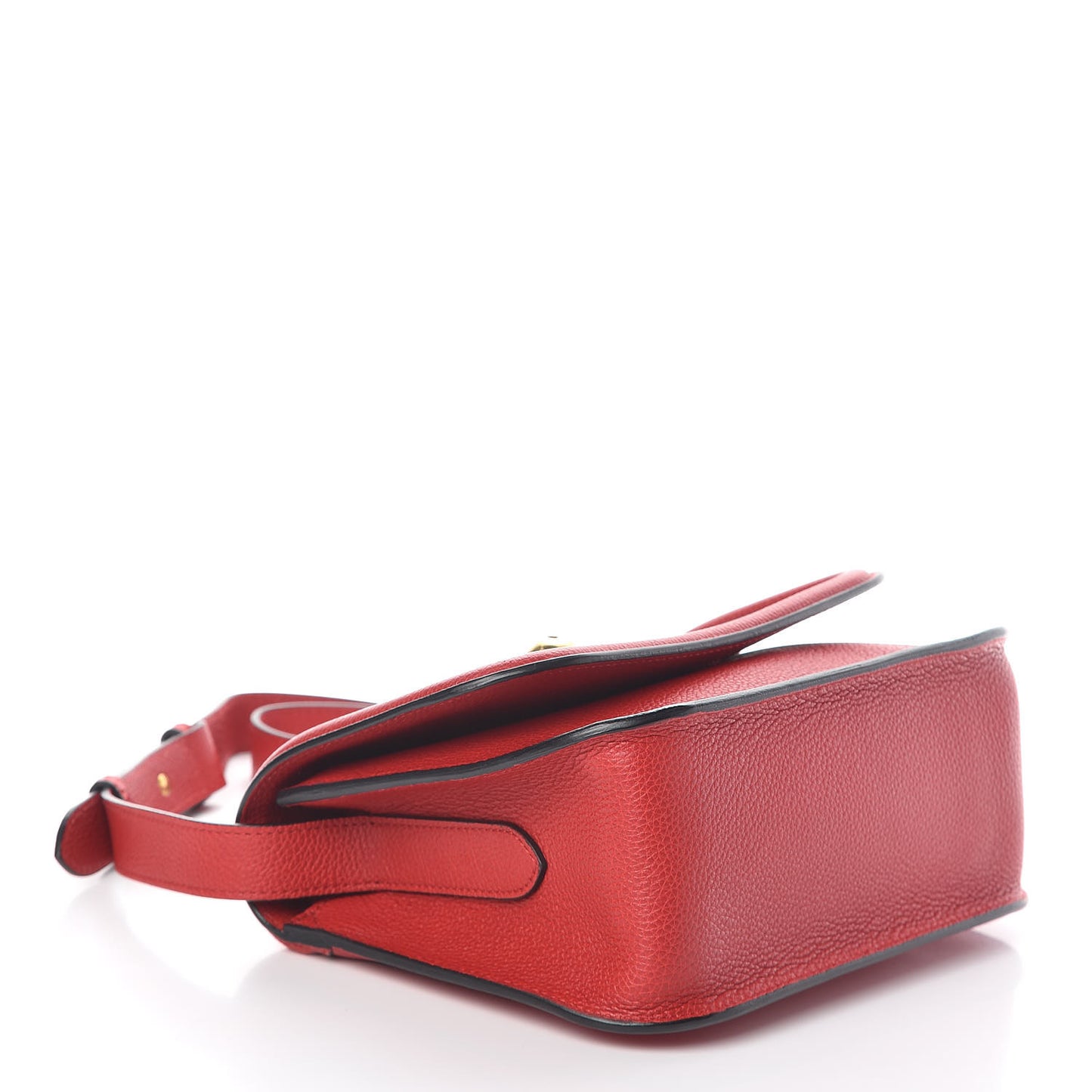 Grained Calfskin Padlock Crossbody Bag Red