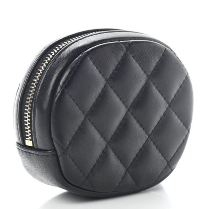 Chanel Lambskin Quilted Zip Around Classic Coin Purse Black 3 of 7