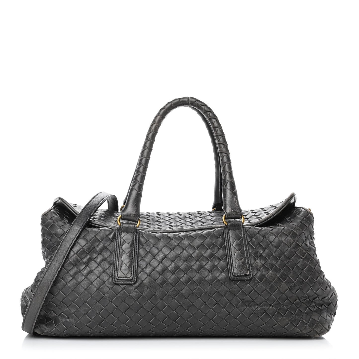 Nappa Intrecciato Convertible Duffel Ferro Gray