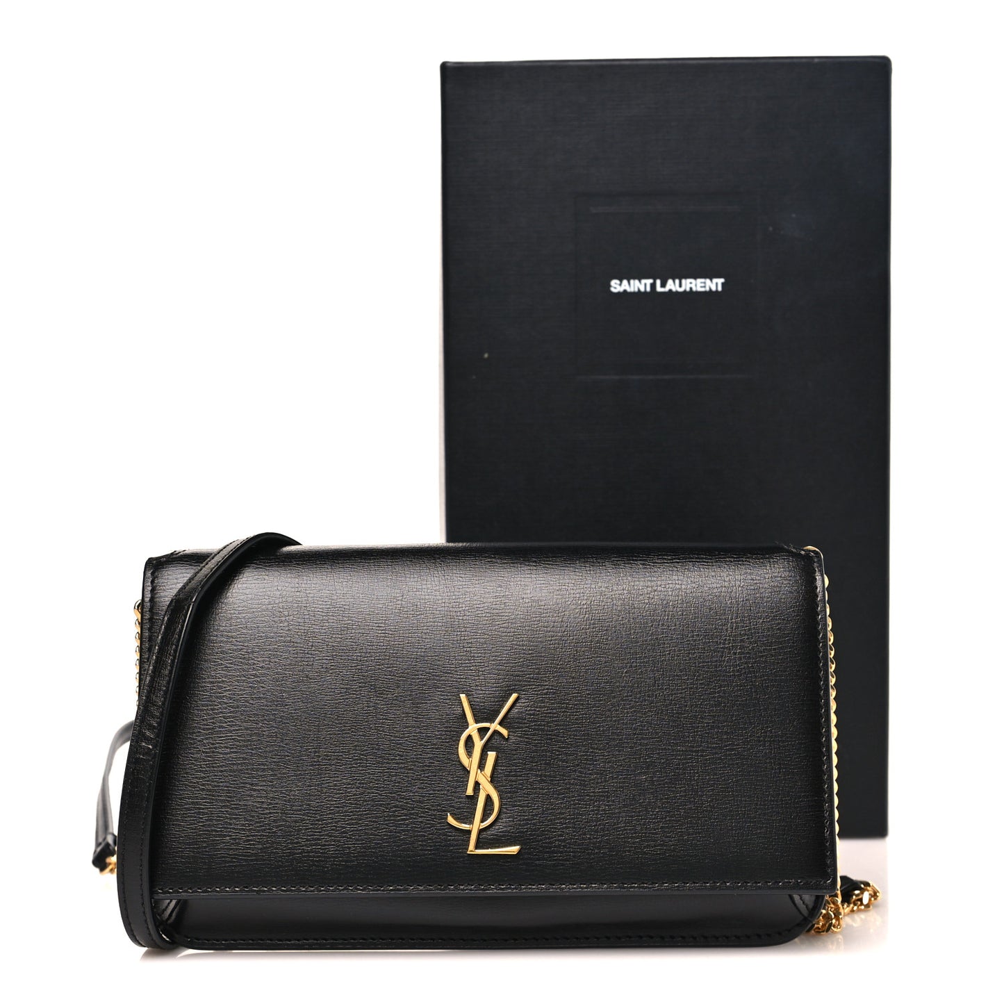 Smooth Calfskin Monogram Phone Holder Crossbody Black