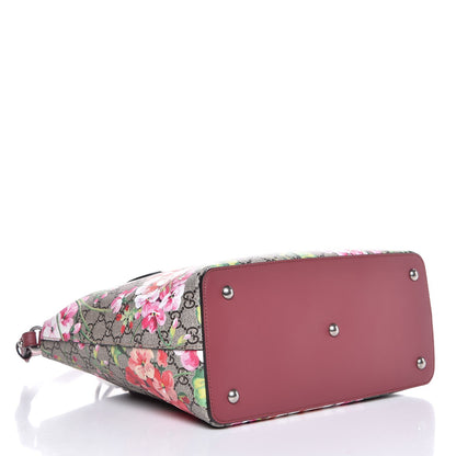 Gucci GG Supreme Monogram Blooms Linea A Foldover Tote Beige Multicolor Dry Rose 4 of 7