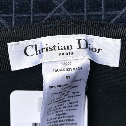 Christian Dior Velvet Cannage Bucket Hat 57 Blue 6 of 6
