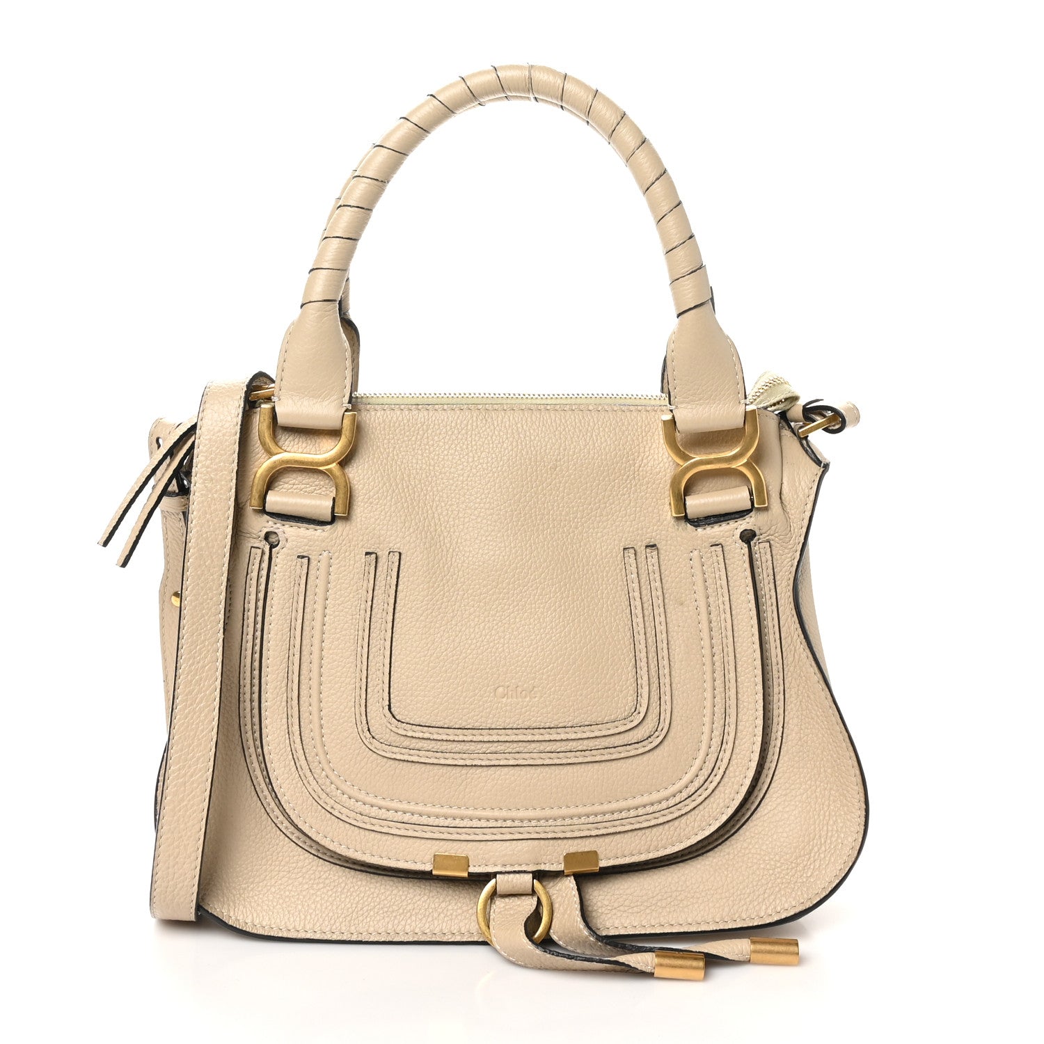 Chloe Calfskin Small Marcie Satchel Root Beige 1 of 9