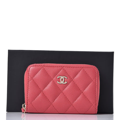 Chanel Caviar Quilted Zip Coin Purse Dark Pink 8 of 8