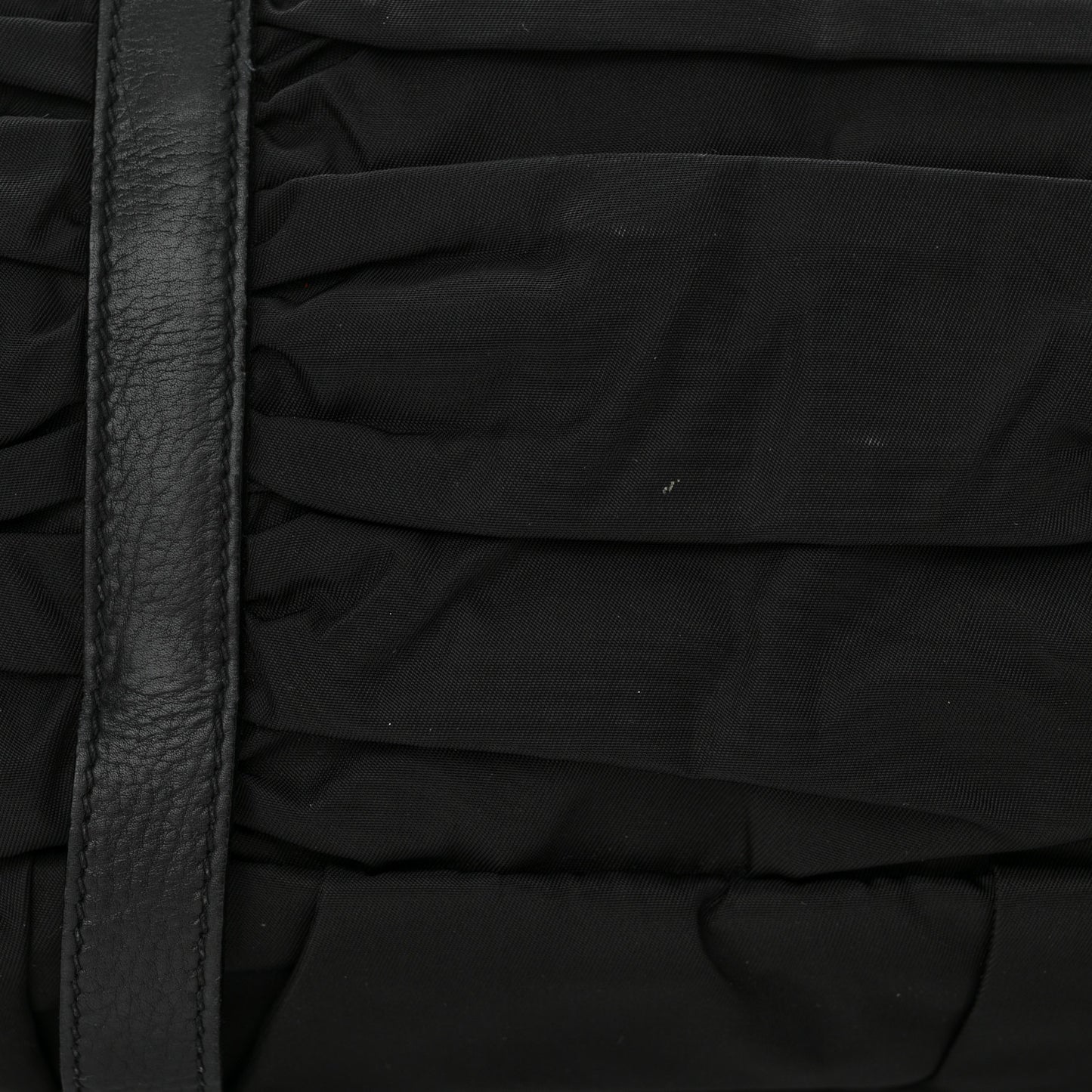 Tessuto Nylon Nappa Braided Gaufre Shopping Satchel Black