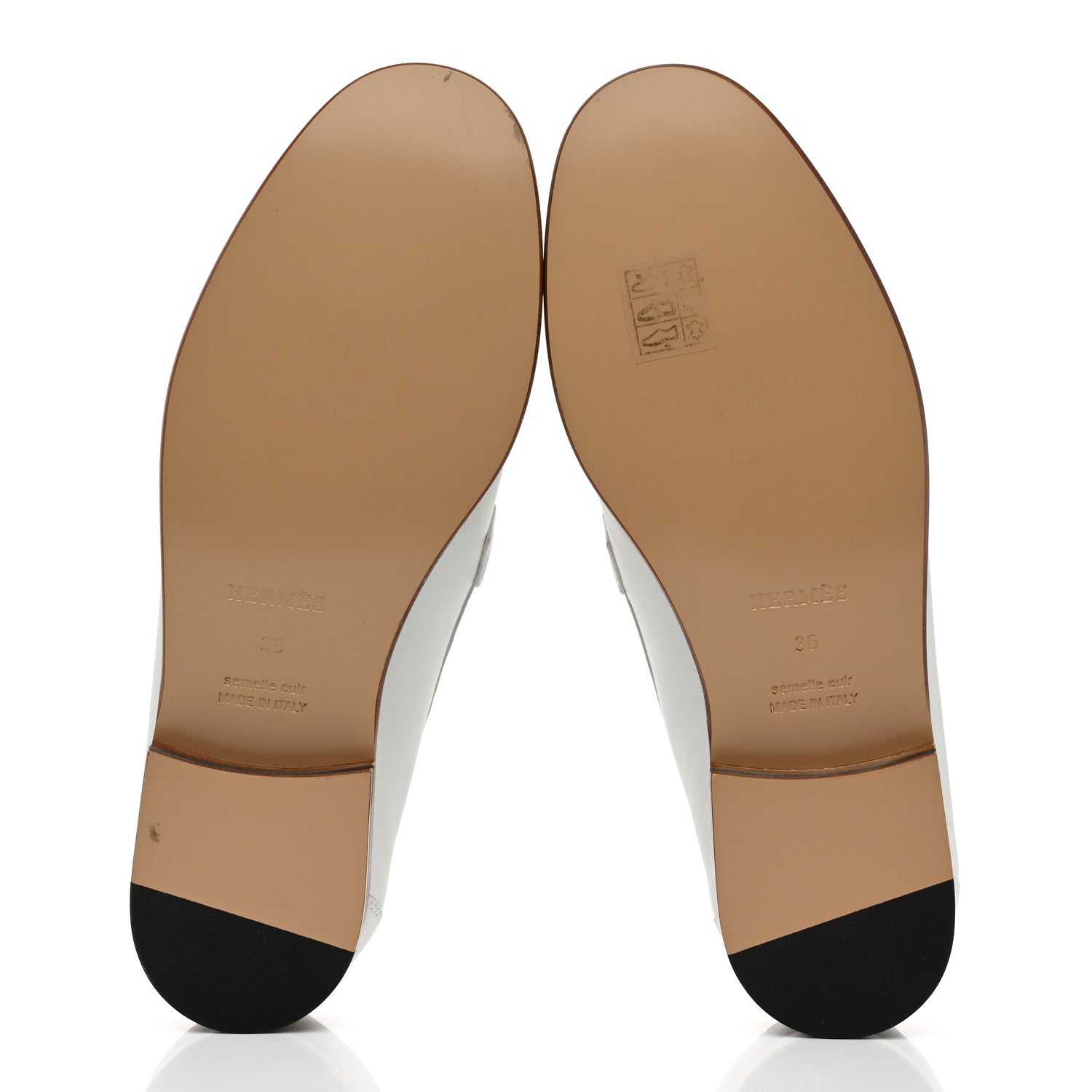 Hermes Calfskin Womens Destin Loafer 36 White 5 of 9