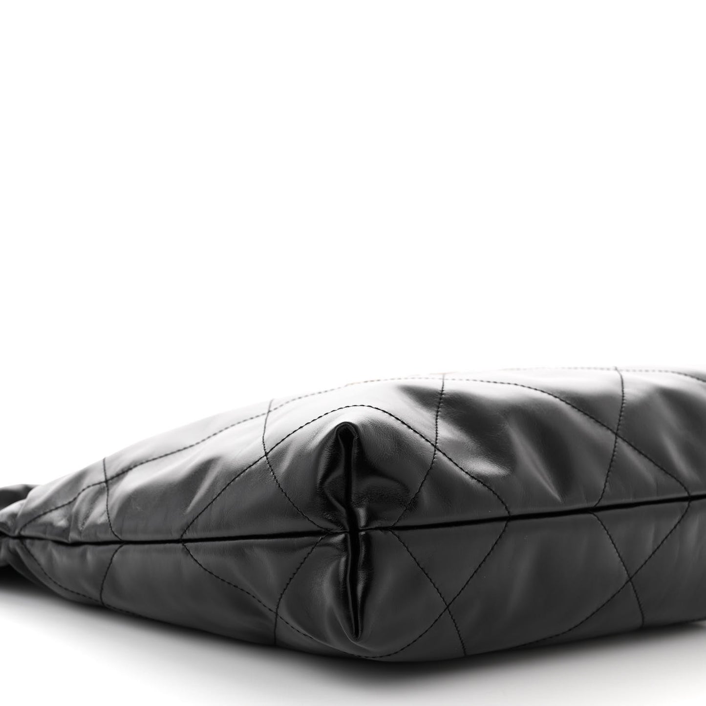 Shiny Calfskin Quilted Small Chanel 22 Black