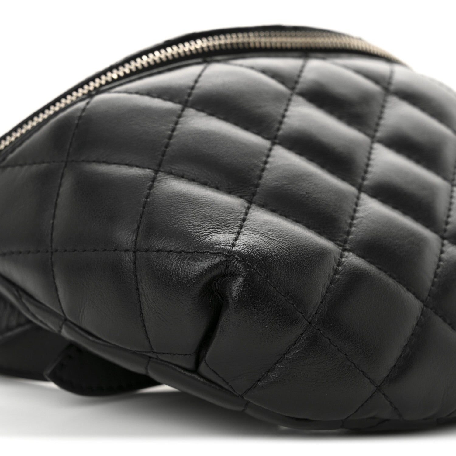 Chanel Calfskin Quilted Uniform Waist Belt Bag Black 10 of 12