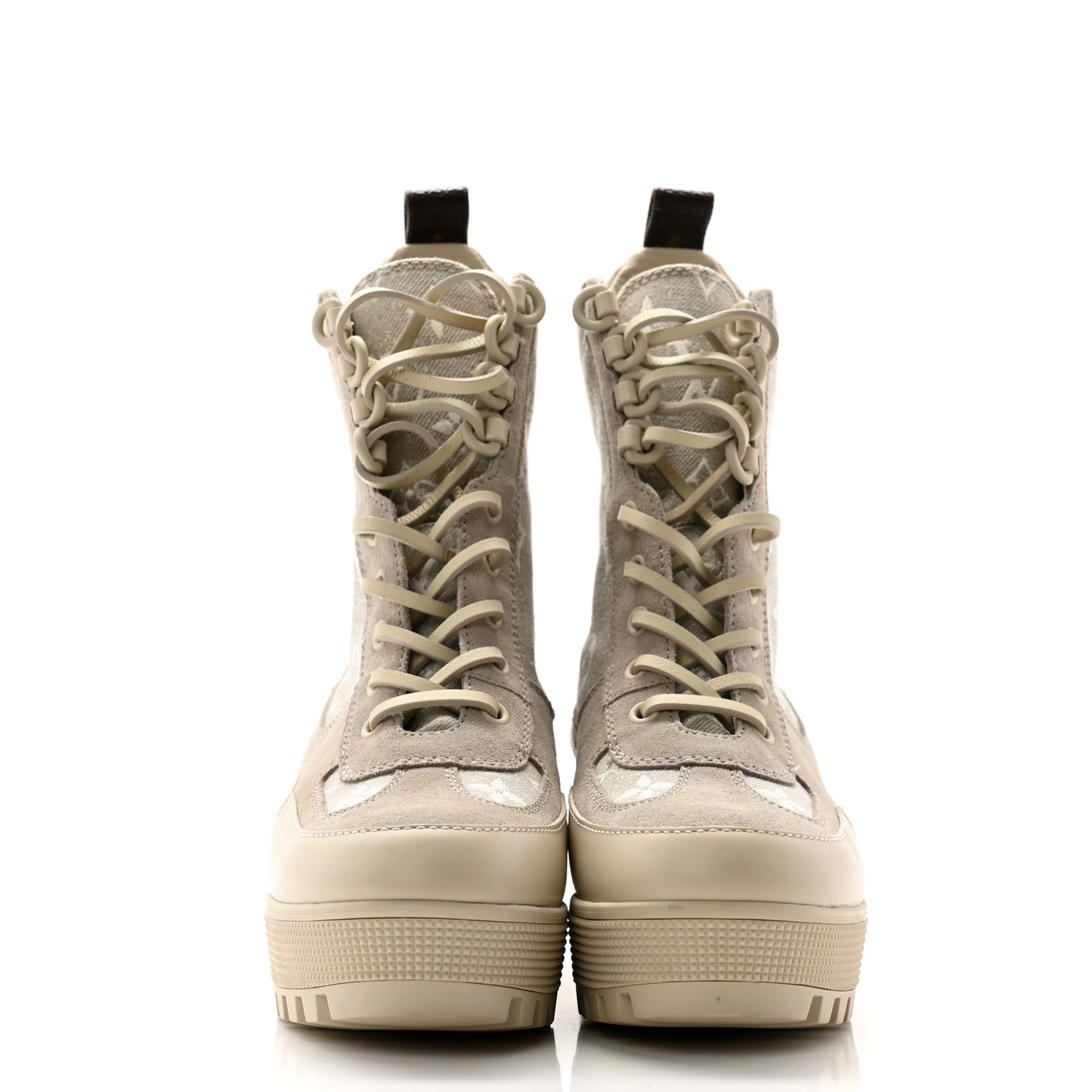 Suede Calfskin Laureate Platform Desert Boots 36.5 Taupe