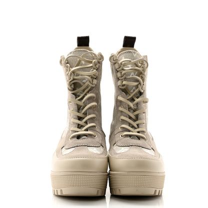 Louis Vuitton Suede Calfskin Laureate Platform Desert Boots 36.5 Taupe 2 of 9
