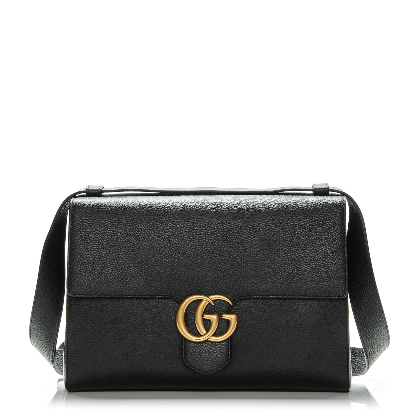 Calfskin GG Marmont Messenger Bag Black