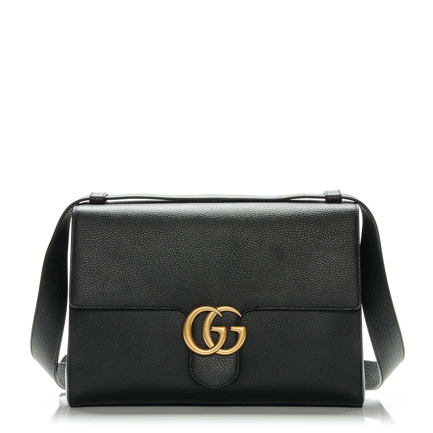 Gucci Calfskin GG Marmont Messenger Bag Black 1 of 7