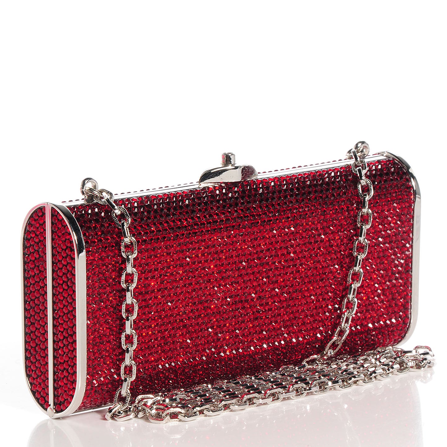 Crystal Minaudiere Clutch Red
