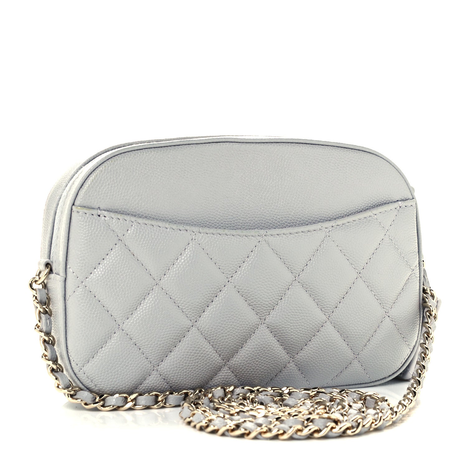 Chanel Caviar Quilted Camera Case Grey 3 of 10