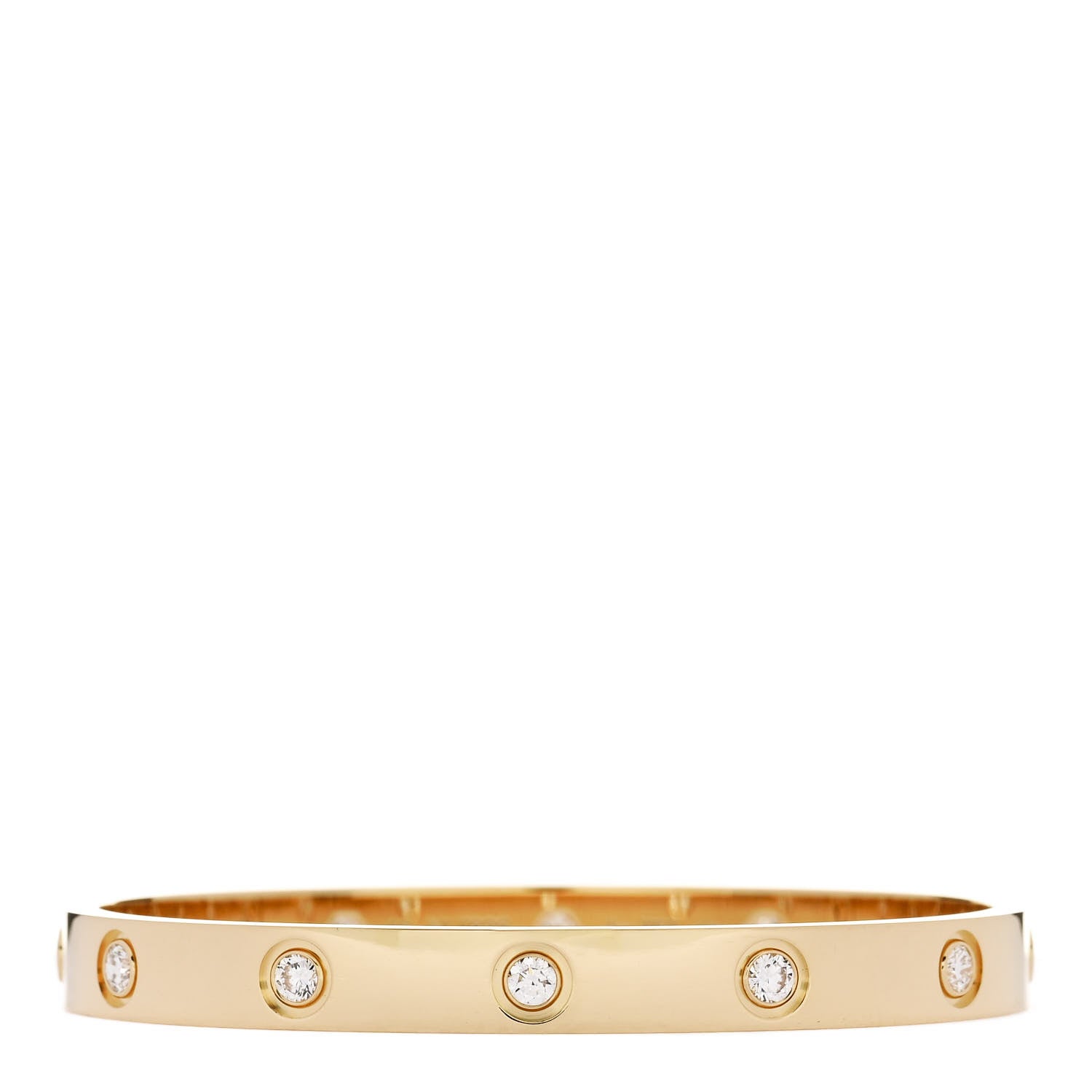 Cartier 18K Yellow Gold 10 Diamond LOVE Bracelet 16 1 of 9