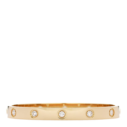 Cartier 18K Yellow Gold 10 Diamond LOVE Bracelet 16 1 of 9