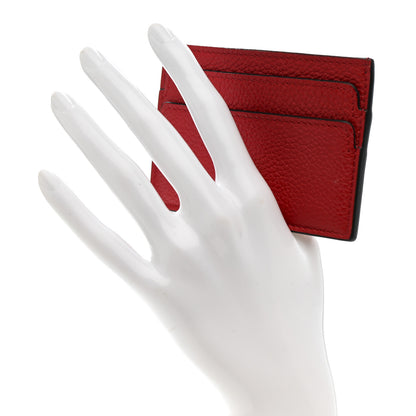 Alexander McQueen Calfskin Skull Card Holder Scarlet Red 2 of 8
