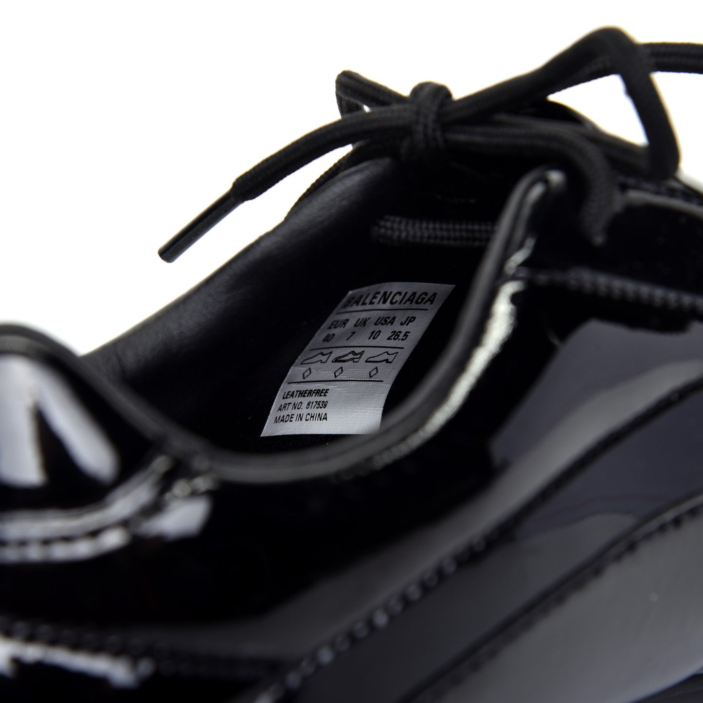 Patent Polyurethane Womens Zen Sneakers 40 Black