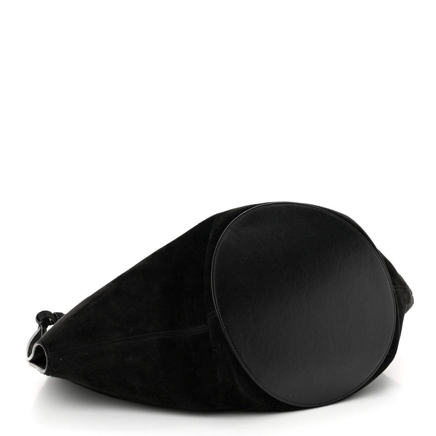Suede Calfskin Medium Lotus Tote Black