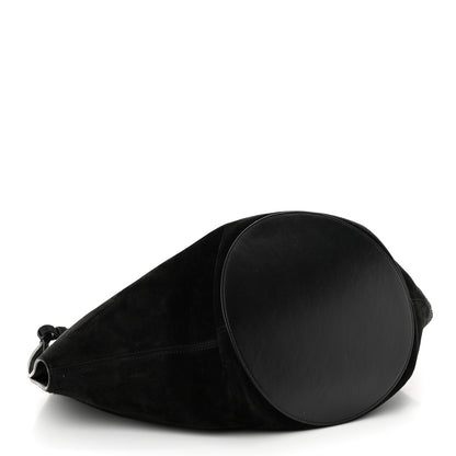 Khaite Suede Calfskin Medium Lotus Tote Black 4 of 9