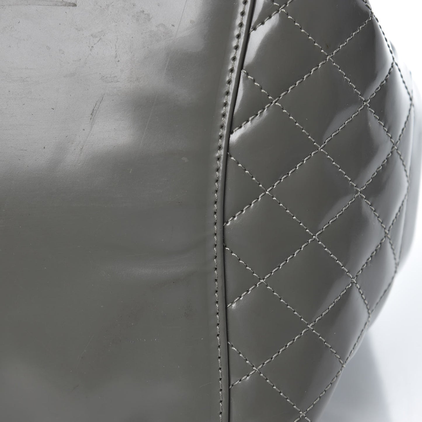 Glazed Calfskin Mademoiselle Lock Kelly Flap Bag Grey