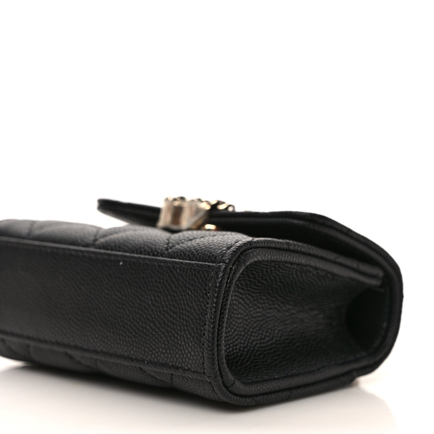 Caviar Quilted Chain Top Handle With Chain Black