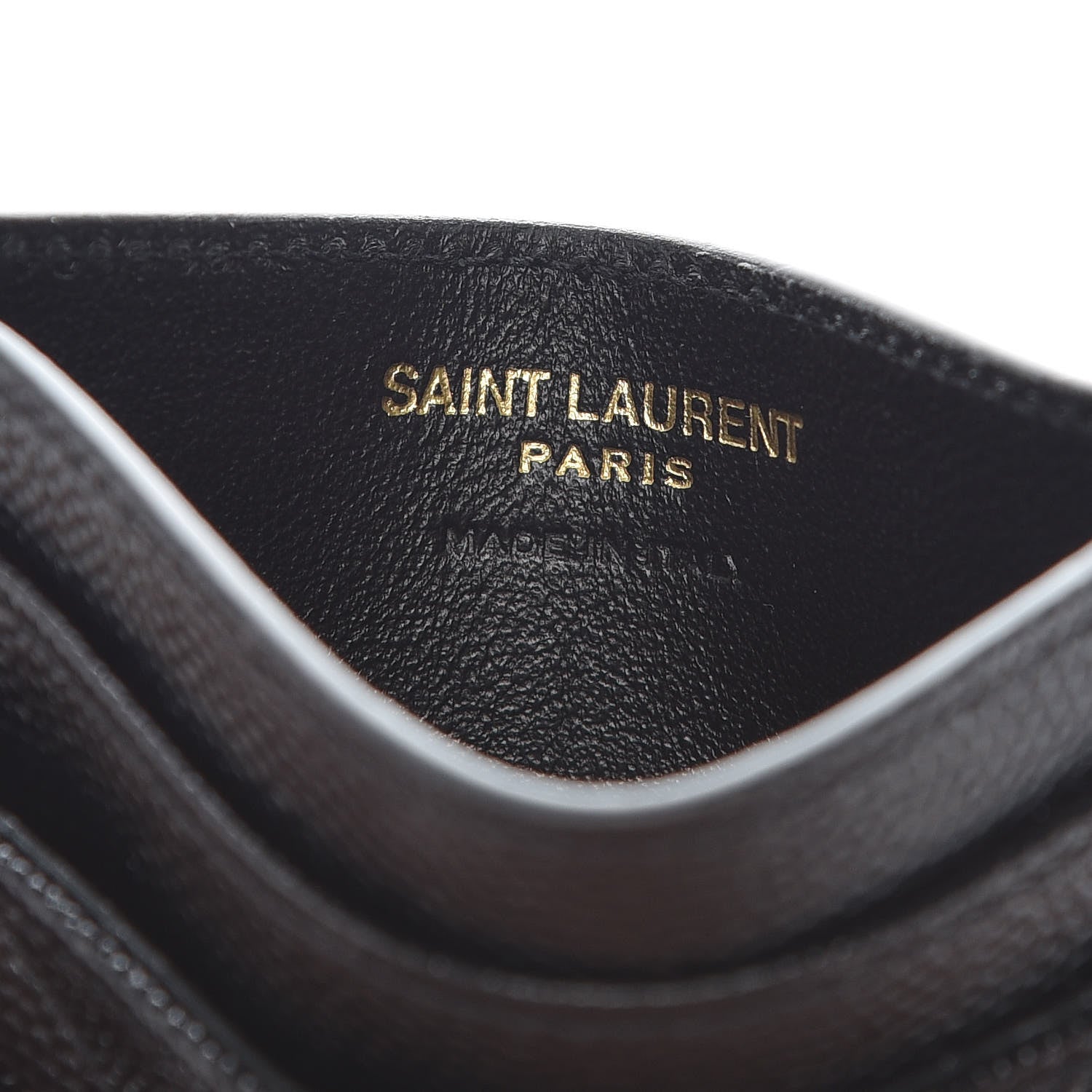 Saint Laurent Grain De Poudre Matelasse Chevron Monogram Credit Card Case Black 8 of 9